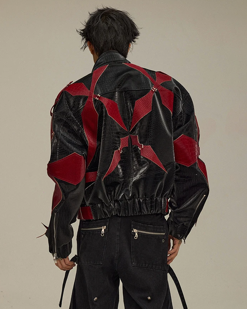 Black And Red Leather Jacket