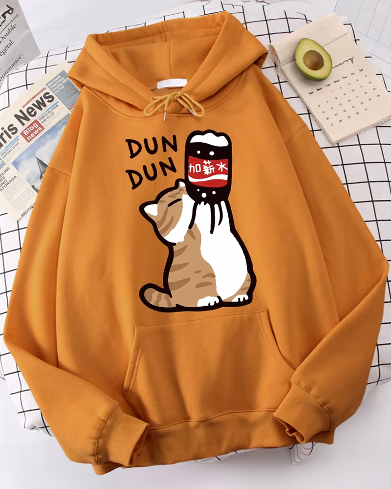 Drinking Cat Hoodie