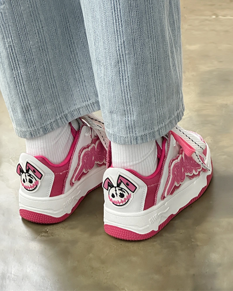 Hot Pink And White Sneakers