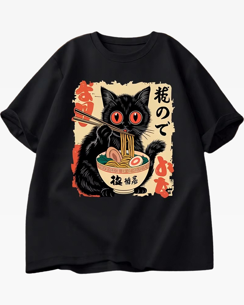Cat Eating Ramen Shirt