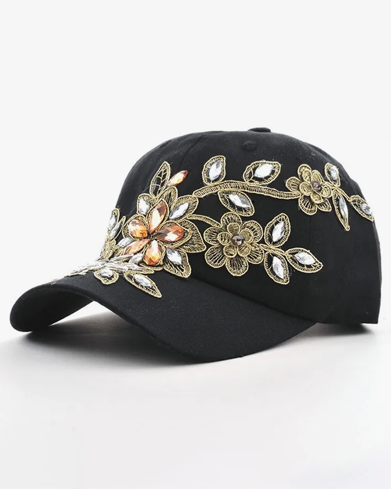 Flower Embroidered Baseball Cap