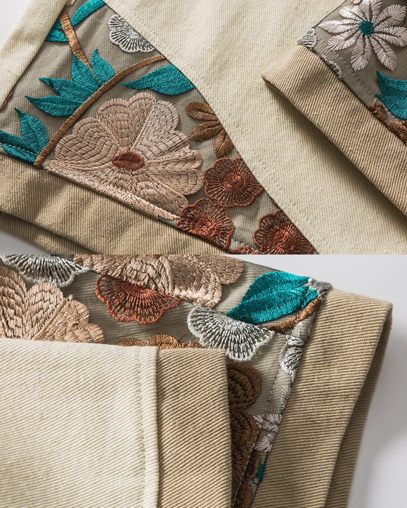 Floral Embroidered Shorts