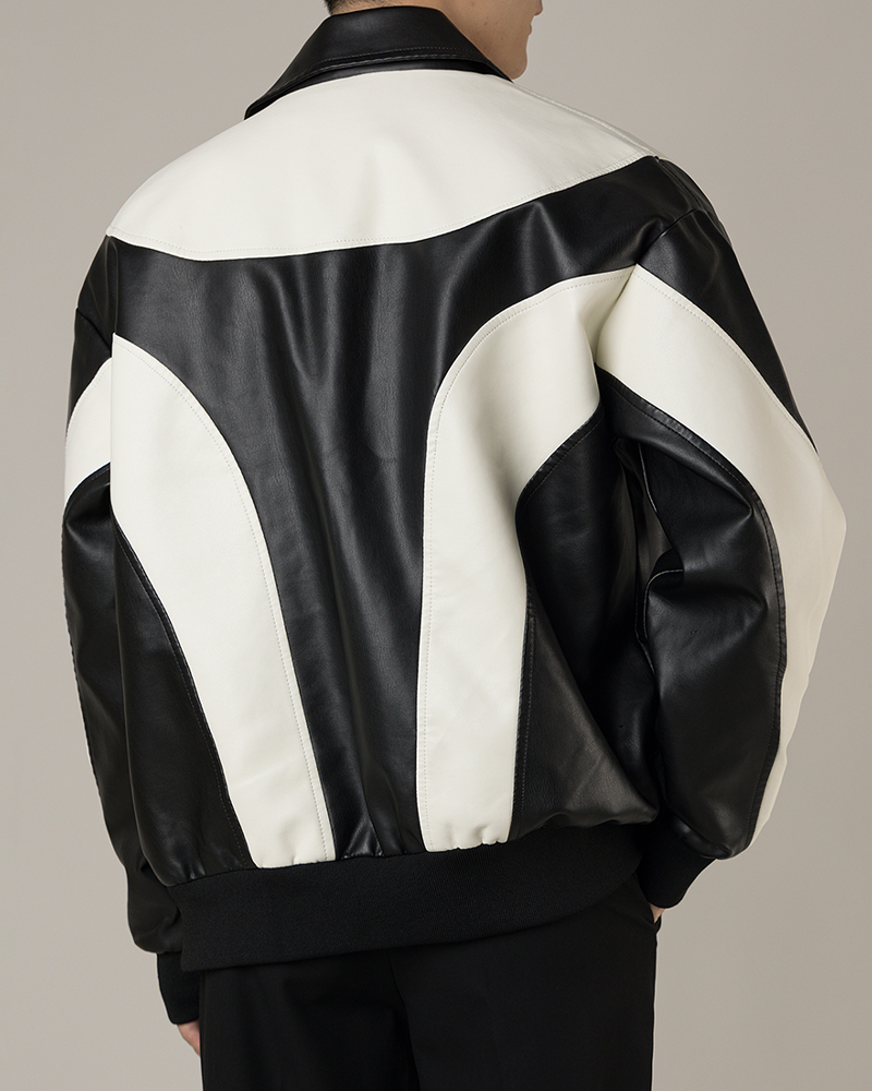 Black And White Leather Jacket