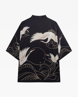 Black Crane Kimono Jacket