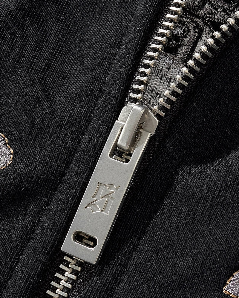Embroidered Zip Up Jacket