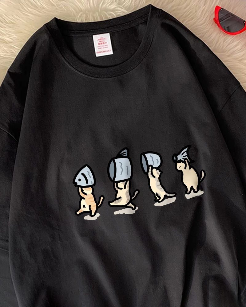 Cats Holding Fish T Shirt