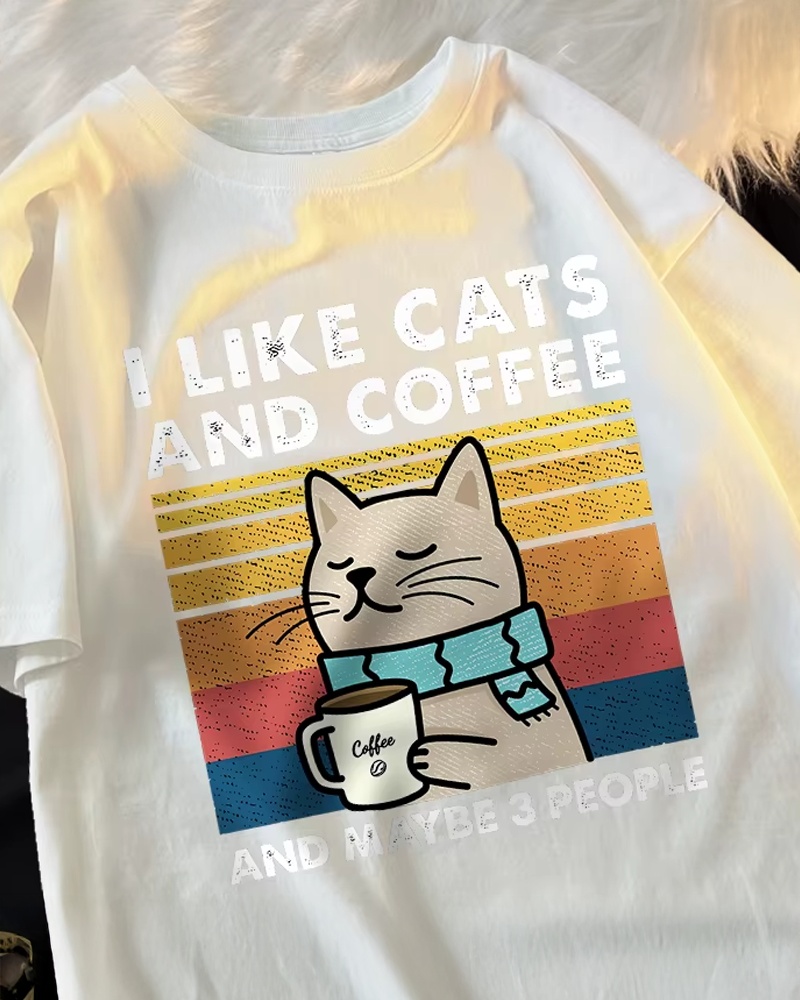 I Like Cats And Coffee Shirt
