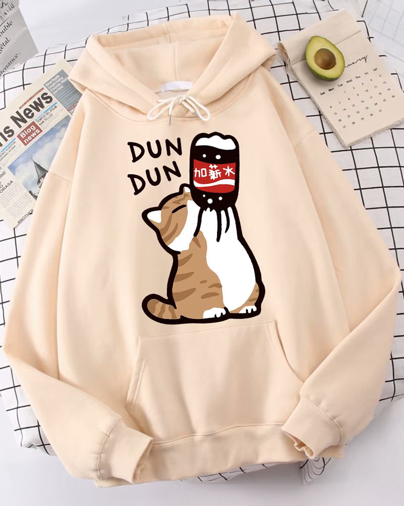 Drinking Cat Hoodie