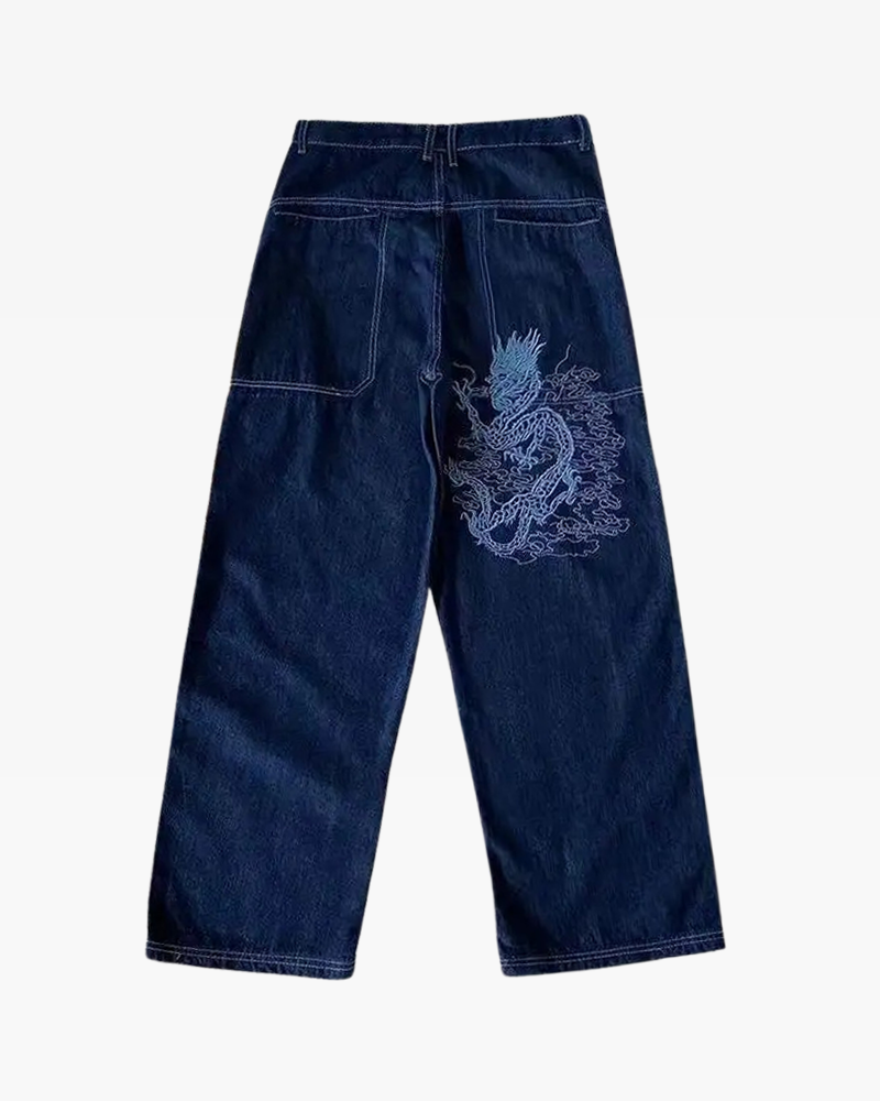 Dragon Embroidered Jeans