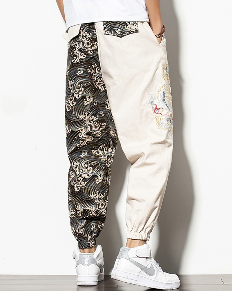 Dragon Embroidered Pants