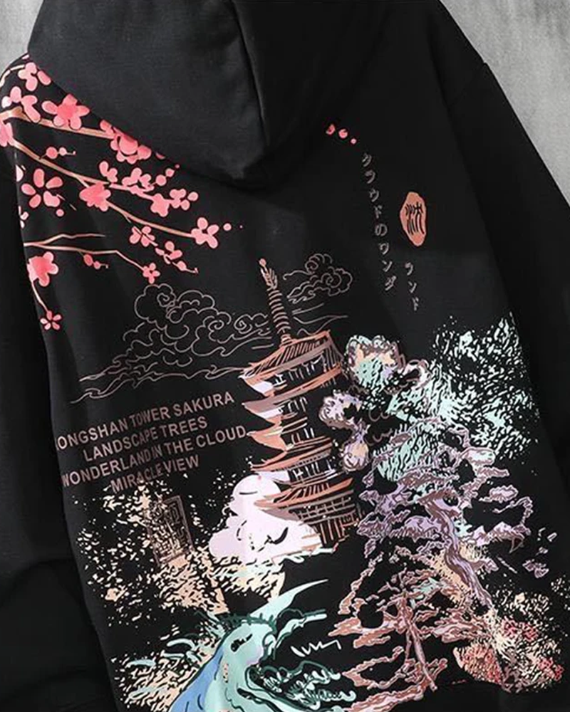 Black Japanese Hoodie