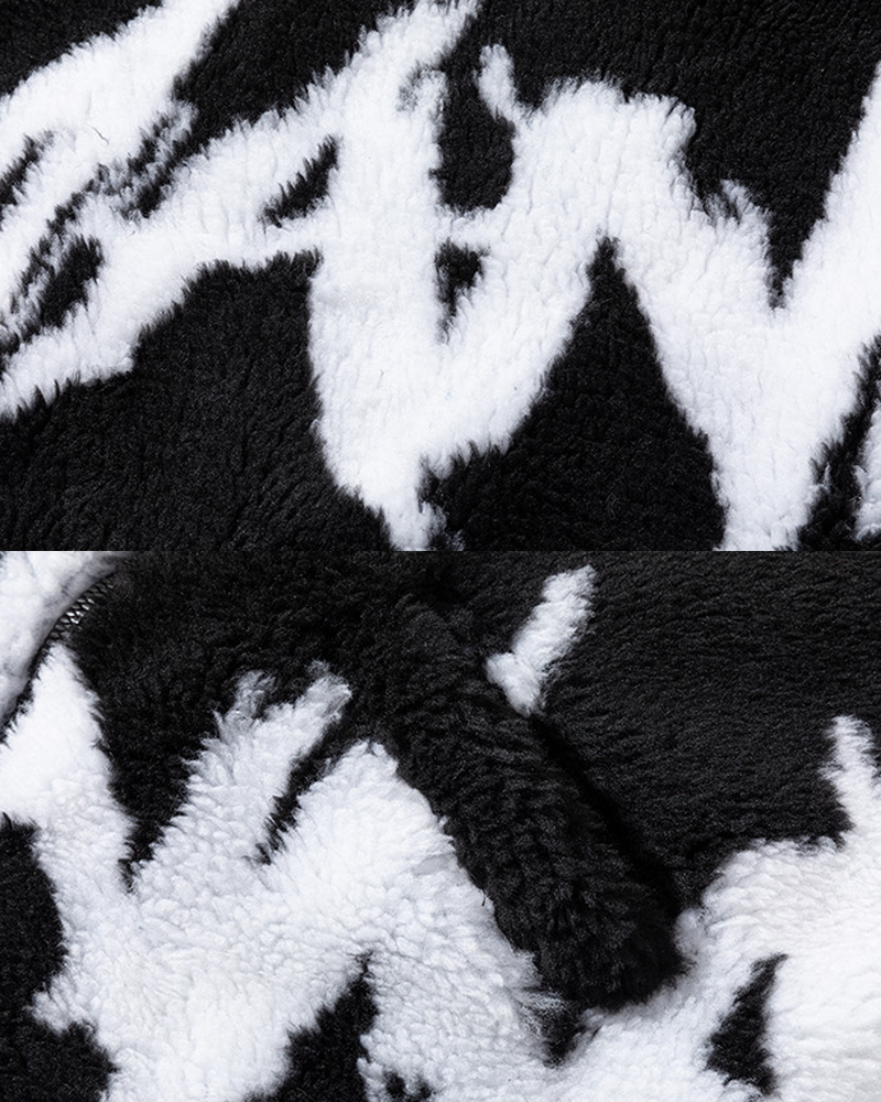 Black And White Fleece Jacket
