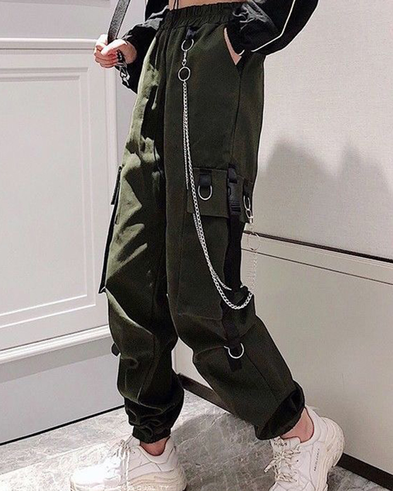 Cargo Pants With Chain