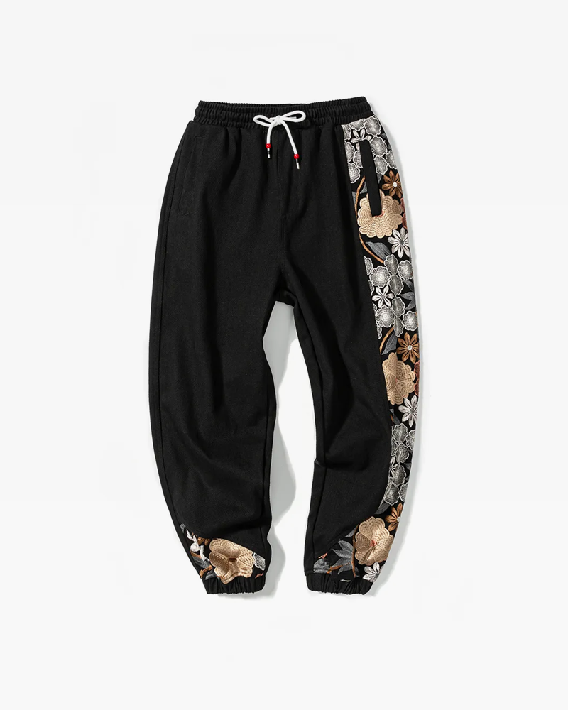 Floral Embroidered Pants