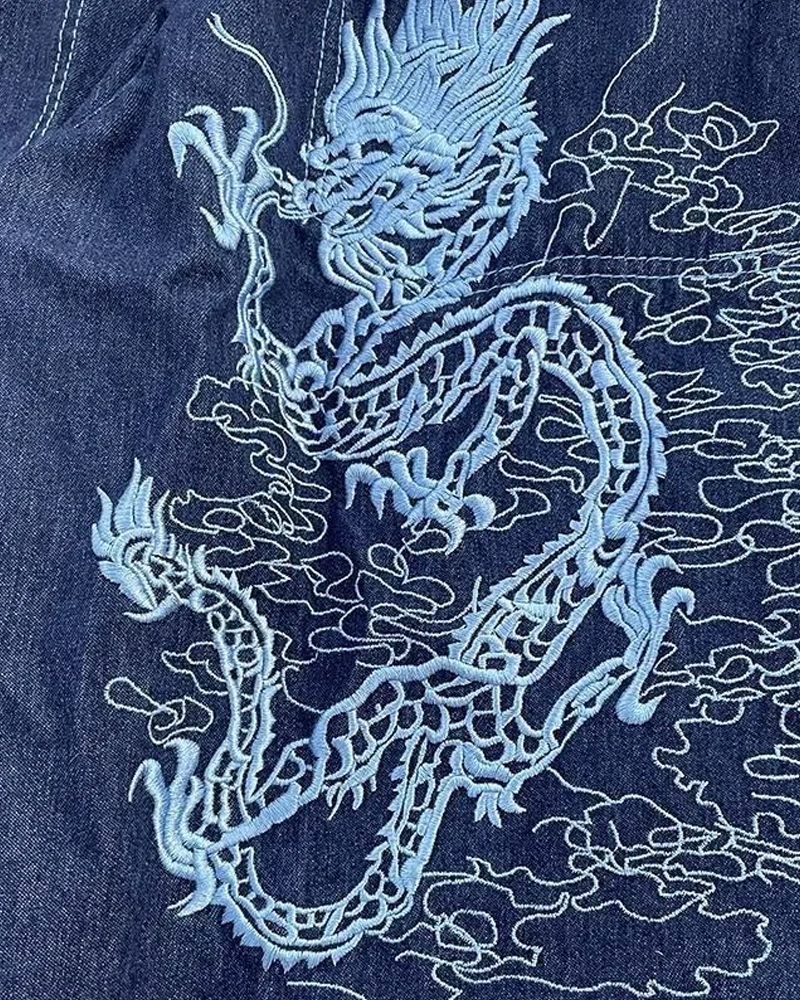 Dragon Embroidered Jeans