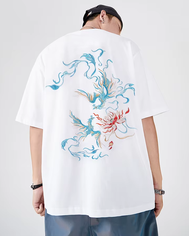 Phoenix Embroidered T Shirt